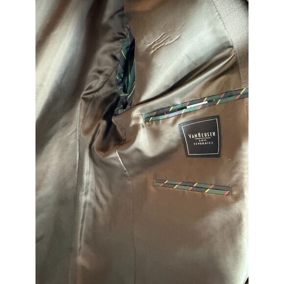 VAN HEUSEN light brown 100% wool mens classic career jacket blazer size 42S - Picture 10 of 12